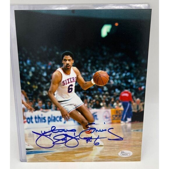 Julius Erving Signed Photo Philadelphia Sixers 8X10 JSA COA - Picture 2 of 5
